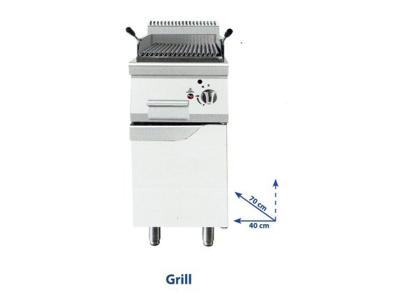 Grill pietra lavica TN7N4IR-M singolo con mobile.